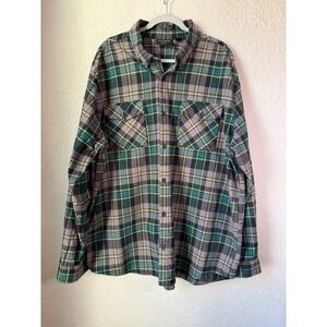 Harley Davidson Mens 3XL Long Sleeve Plaid Flannel Shirt Regular Fit Cotton